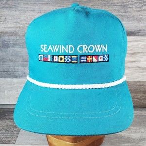 Vintage Seawind Crown Cruise Blue Snapback Rope Hat Cap MADE IN AMERICA - Rare